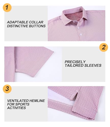 Image of Damipow Premium Golf Shirts for Men Dry Fit Performance Polo Short Sleeve Collared Shirt