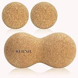 CREHNIL Natural Cork Peanut Massage Ball Roller Trigger Point Myofascial Release Double Lacrosse Mas