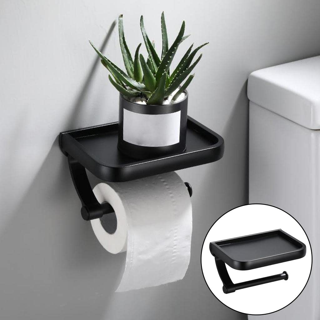 Toilet Paper Holder with Phone Shelf Toilet Roll Holder Bathroom Hardware-image-34
