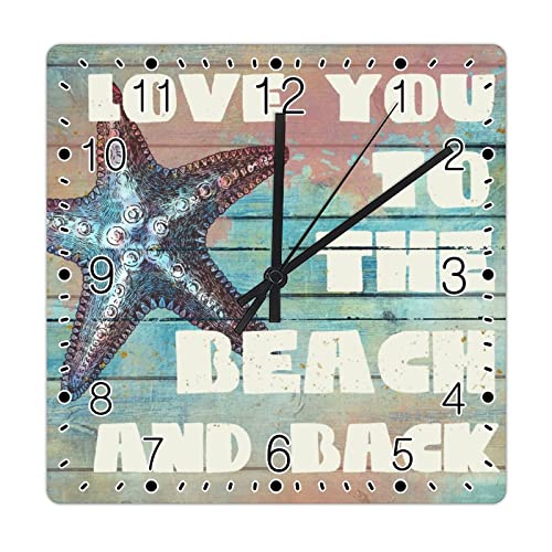 Horloge etoile de mer bois 30,5 cm elegance rustique et finition soignee - 8
