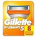 Gillette - Fusion - Afeitar de arranque con 5 palas - 8 piezas