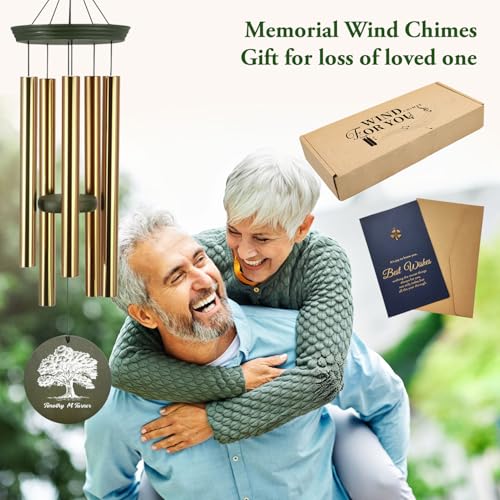 Image of Astarin Personalized Memorial Wind Chimes Gift for Loss of a Loved One,Customized Sympathy Wind Chimes,Bereavement /Memorial Gifts in Memory of Loved One Loss for Outside(Produced in Texas)