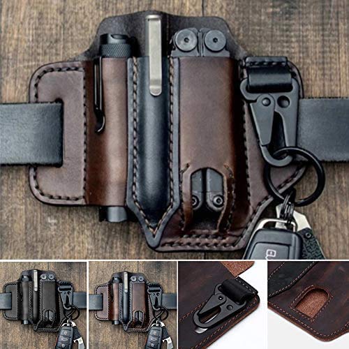 Buy with Key Holder MultiTool Pouch, Leather Belt Loop Waist Multitool