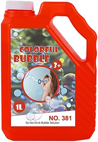 Lulu Home Bubble Concentrated Solution, 1 L/ 33.8 OZ Bubble Refill Solution Up to 2.5 Gallon for Kids Halloween Party Bubble Machine, Giant Bubble Wand, Bubble Gun Blower (Red)