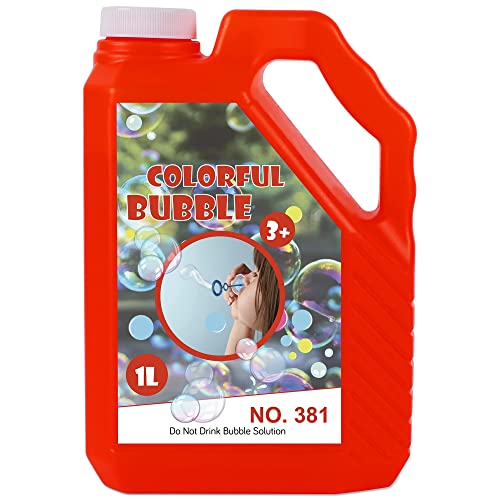 Lulu Home Bubble Concentrated Solution, 1 L/ 33.8 Oz Bubble Refill Solution Up To 2.5 Gallon For Kids Halloween Party Bubble Machine, Giant Bubble Wand, Bubble Gun Blower (Red) #TOP19