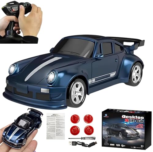 Image of Bestie toys 4WD Edition 1 /64 Scale Mini RC Drift Car, Toys for Age 8-14 Old Birthday Gifts, High Speed Racing Micro Small with Full Proportional RTR 2.4GHz Remote and 4 Cones