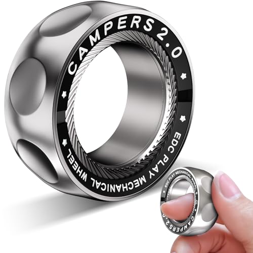 Image of Upgrade Fidget Spinner for Stress Relief,Magnetic Fidget Spinner Rings with Rotating Sounds /Anti-Slip,Stainless Steel Ring Toy Stress Anxiety ADHD Relief Tool, Gifts for Adults and Teens