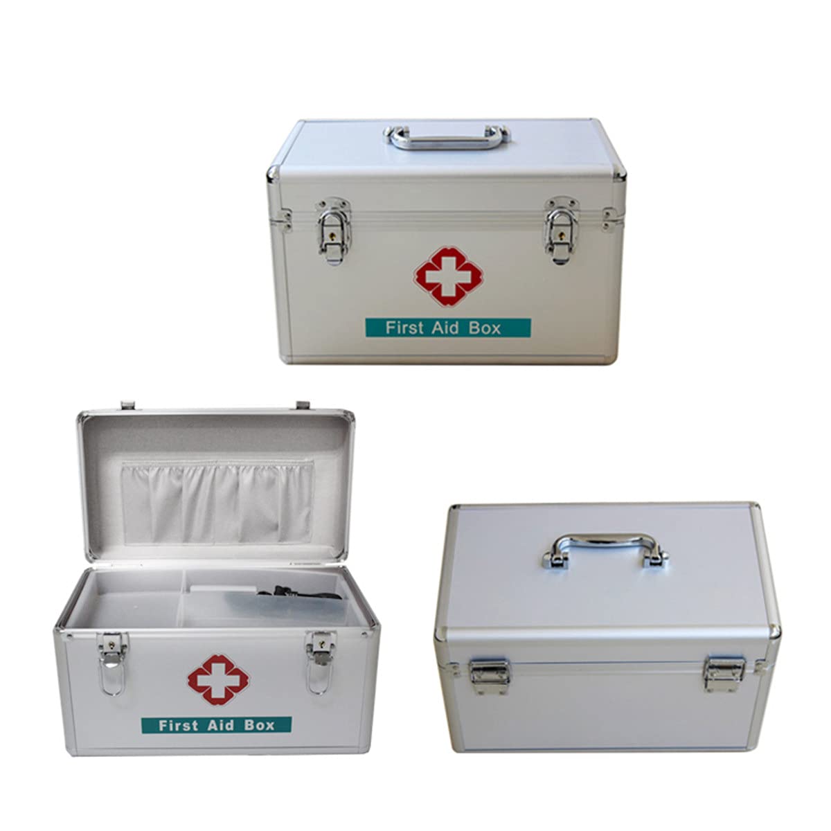 botiquín de primeros auxilios， Botiquín de primeros auxilios portátil, botiquín de emergencia for acampar, contiene bandeja extraíble, caja multifuncional for kit de emergencia familiar con asa, plate