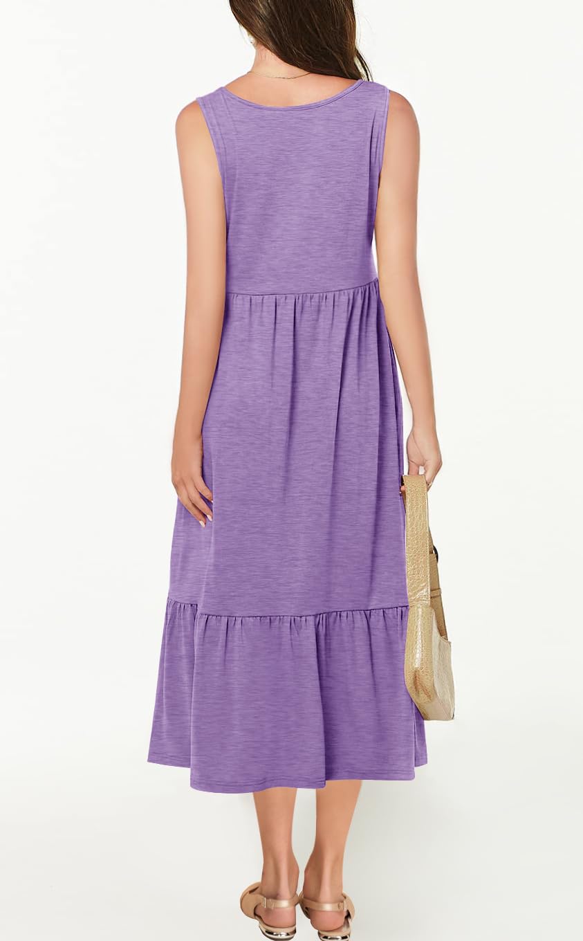 Vestidos de niña de verano sin mangas cuello redondo tirantes casual largo