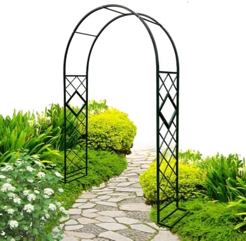 Metal Garden Arch Wedding Arbor - Climbing Plant Trellis Pergola for Outdoor Decor, Christmas & Ceremony - White, 55" W x 86.7" H, Perfect for Backyard & Lawn