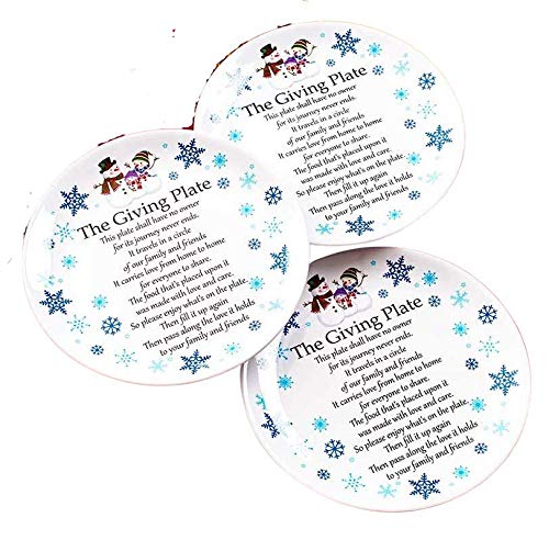 SET OF 3 GIVING PLATES BAKED GOODS CARRY TRAY CHRISTMAS SNOWMAN