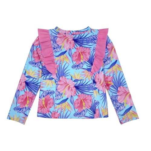 Image of Girls Rash Guard Swimsuit Set Long Sleeve 2 Pieces Bathing Suit Swimming Skirt with Shorts 4-13Y