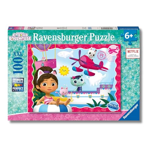 Ravensburger - Gabby's Dollhouse, Puzzle Bambini 6+ Anni, 100 Pezzi XXL