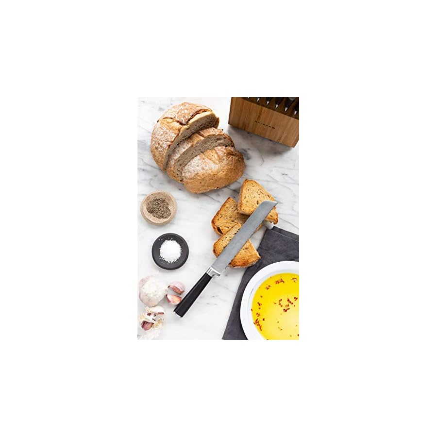 Ginsu-Gourmet-Chikara-Series-Forged-19-Piece-Japanese-Steel-Knife-Set--Cutlery-Set-with-420J-Stainless-Steel-Kitchen-Knives--Bamboo-Finish-Block-07133DS Ginsu Chikara Series Forged 19-Piece Japanese Knife Set, Black - Premium Cutlery Set with 420J Stainless Steel Kitchen Knives and Bamboo Block