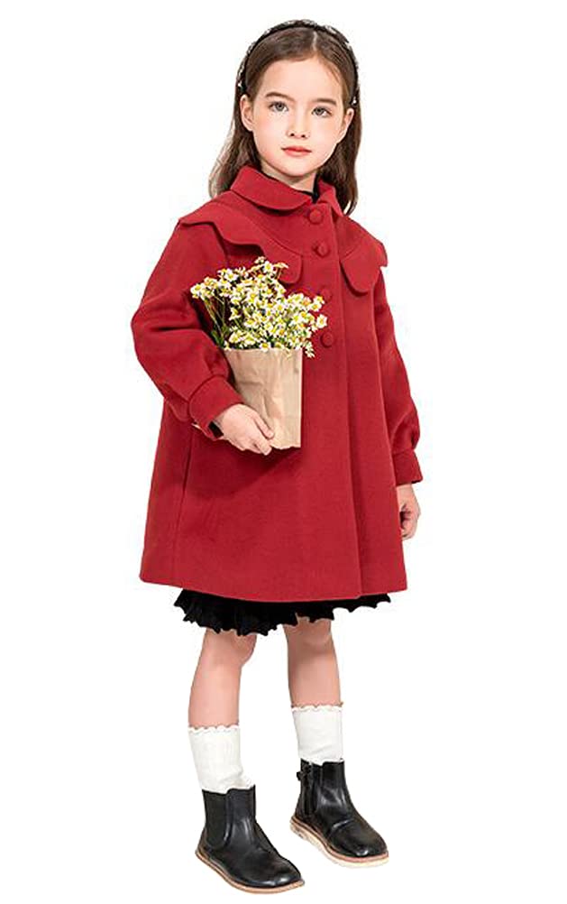 Cappotto da ragazza, in lana, per autunno e inverno, da ragazza, taglia