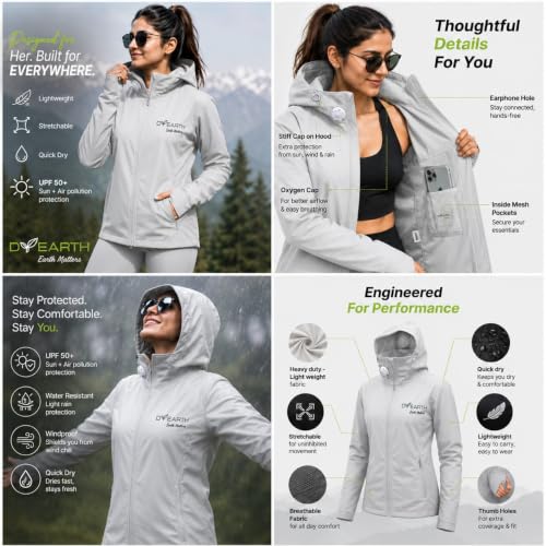 Image of D-EARTH Premium Sun + Air pollution Protection Jacket for Women