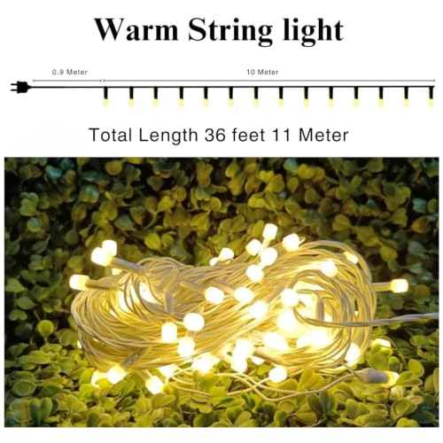 Image of One94Store LED Pixel String Light Pack of 10 - 36 Ft Copper Wire Fairy Lights, Bright Warm White Lights for Diwali Decoration, Home Decor, Pooja, Festival, Christmas, Wedding & Party Decoration