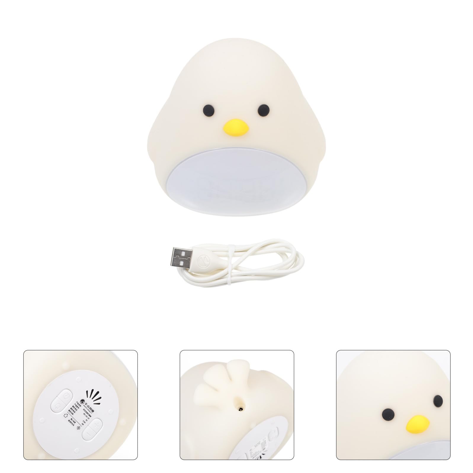 TOYANDONA Intelligenter Nachtlicht Wecker mit Vogelmotiv, Leise, Weiß