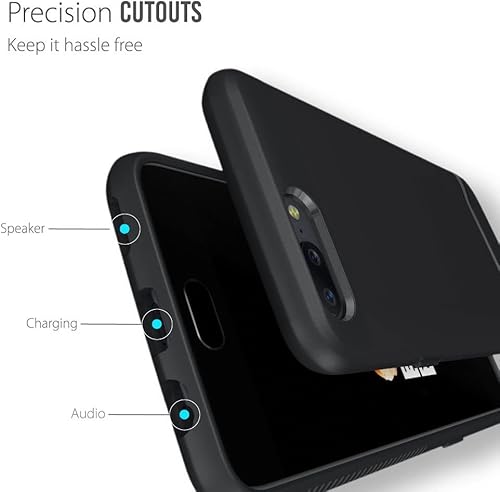 Miniatura 6 de TUDIA funda con ajuste resistente con protección extrema superficie rugosa pero delgada funda de capa doble para OnePlus 5 Negro mate
