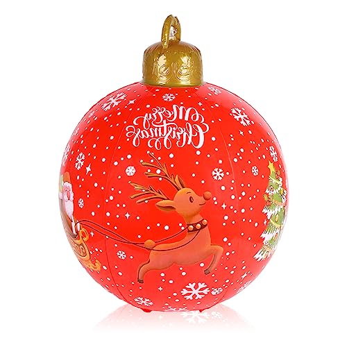 60cm Weihnachten Aufblasbar Ball Aufblasbare PVC Weihnachtskugeln Weihnachtsdekorationen Weihnachtskugel aus Christbaumkugel Weihnachtskugel für Weihnachten Hofdekorationen (farbig B)