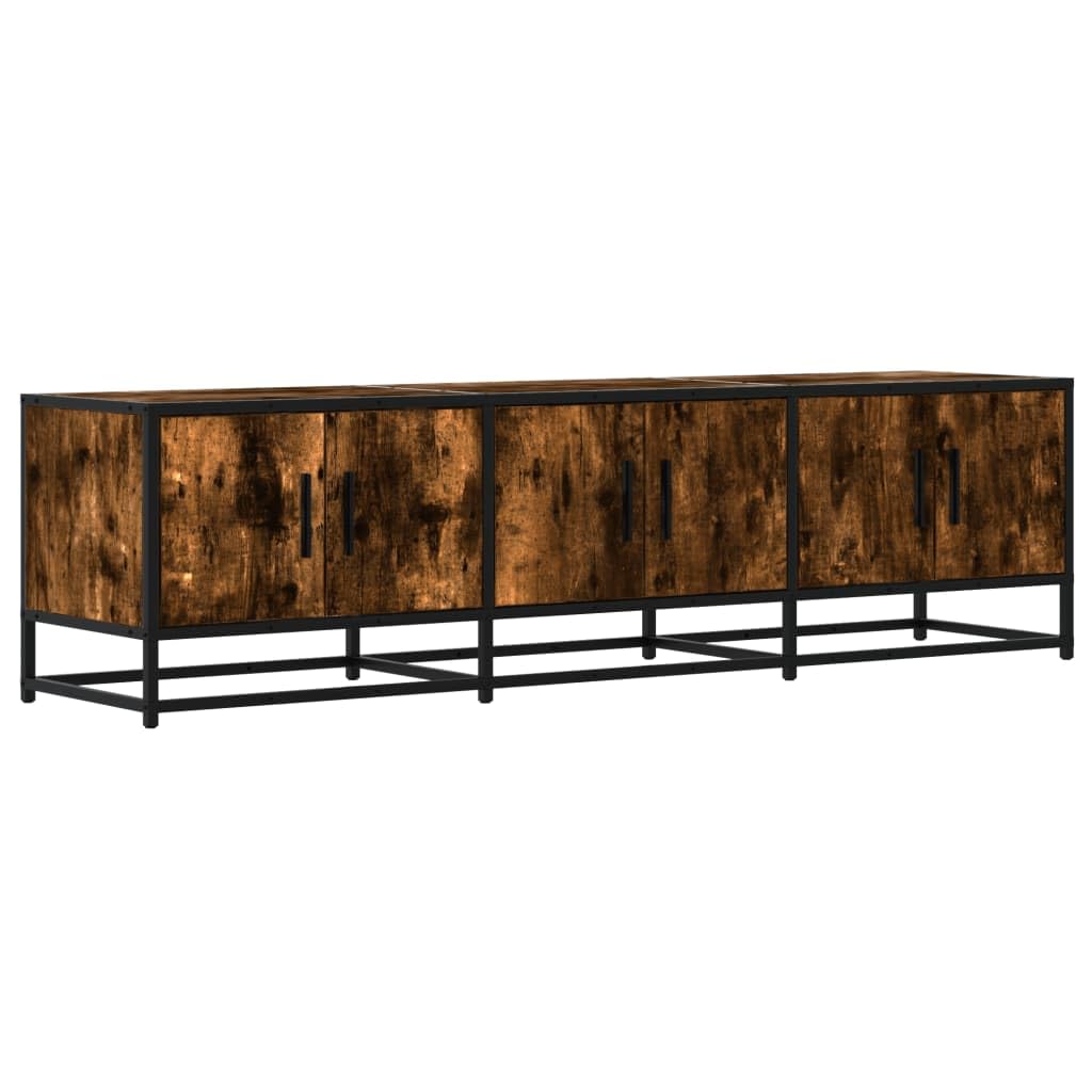 vidaXL Mobile TV Rovere Fumo 150x35x41 cm in Truciolato e Metallo, Supporto TV, Mobile HiFi, consolle TV, credenza TV, Mobile dispositivi multimediali