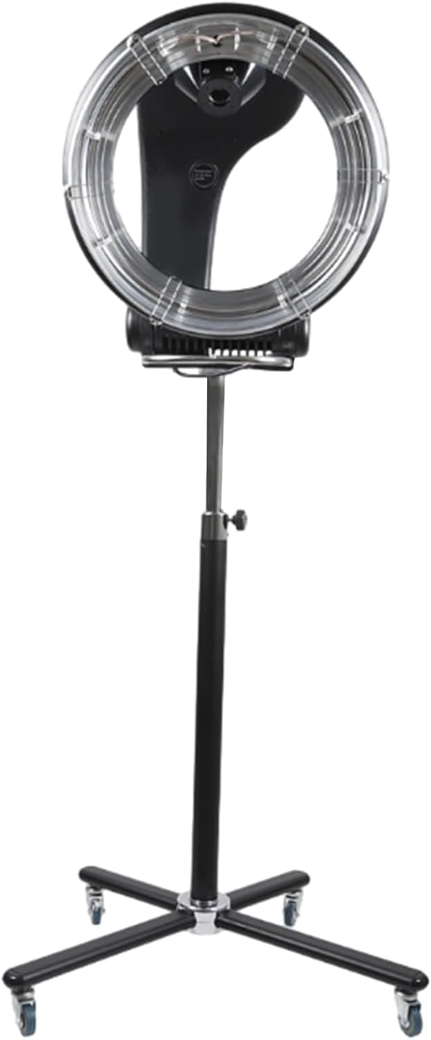 3 in 1 Professional Orbiting Infrared Hair Dryer, Halo Rolling Standing Professional Salon Hair Dryer, 110V Adjustable Height Standing Salon Hair Dryers on Wheels, Black, 950W