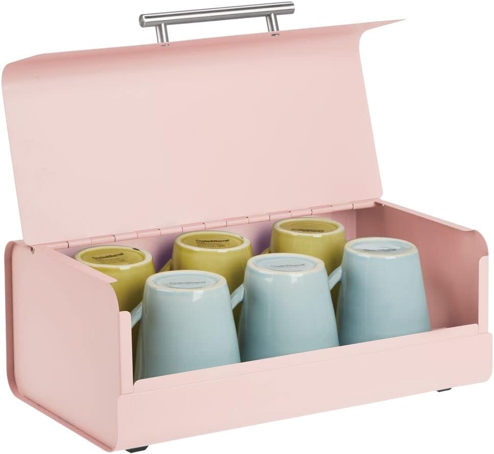 mDesign Kitchen Bread Bin Metal Kitchen Storage Container for Bread