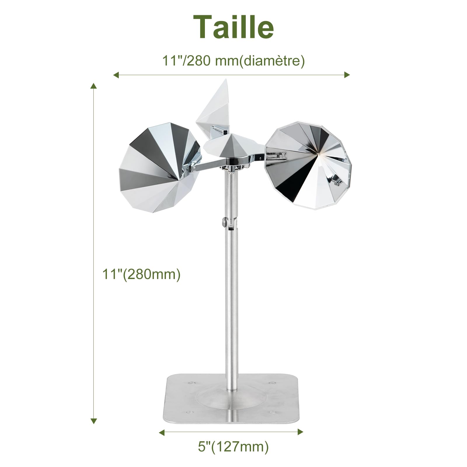 OFFO Anti Pigeon,Effaroucheur Oiseaux pour Balcon,Réflexion à 360°,Repulsif Pigeon avec Base en Aluminium,Effaroucheur Pigeons pour Jardin,Toit,Balcon
