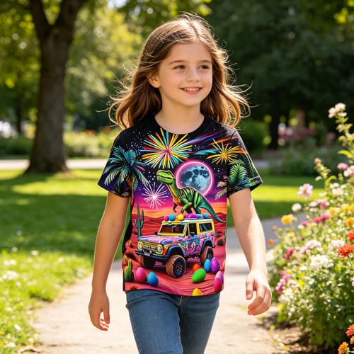 Image of Hgvoetty Boys Girls Graphic T-Shirts Kid 3D Casual Tops Tees for 6-16 Years | Youth Novelty Shirts, Bright Eye-Catching Design, Lightweight and Soft Material, Suit for Daily Sport, Party and School Wear