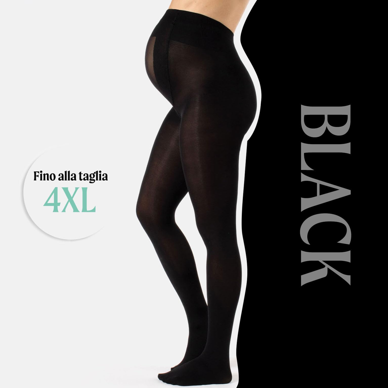 CALZITALY Collant Opachi Premaman, Calze Maternity Gravidanza | Nero, Rosso, Blu, Verde | S, M, L, XL, 2XL, 3XL, 4XL | 100 DEN | Made in Italy