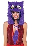 Leg Avenue Women's Night Owl Furry Hood Adult Costume, Purple, One Sizes Fit Most
