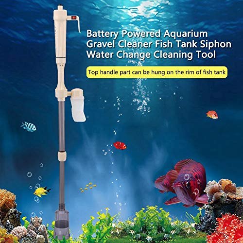 Image of Aquarium Gravel Cleaner, Battery Powered Fish Gravel Cleaning Tool, Fish Siphon Water Change Cleaning Tool With Adjustable Tube, Fits for Large and Small Aquariums