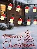 Vintage Christmas Lights - 10.5ft 10 Count Classic Snowman Christmas Decorations Indoor, Connectable Retro Holiday String Lights with Warm White Incandescent Bulbs for Xmas Tree, Mantel, Bedroom