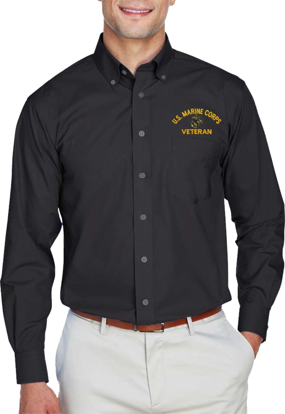 MilitaryBest U.S. Marine Corps Veteran Dress Shirt, Embroidered