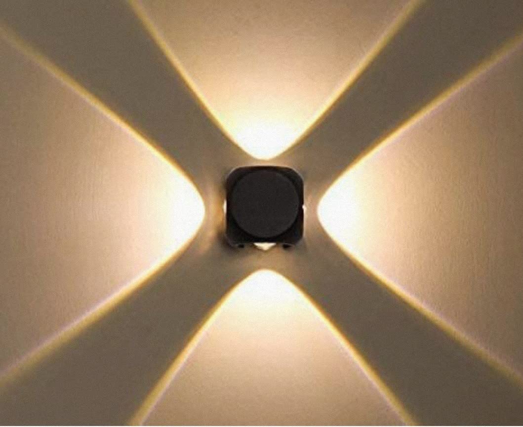 PIXORA Metal,Plastic,Silicon 4 Way Oval Up-Down Outdoor Led Outdoor Waterproof Ip65 Exterior Wall Step Light Fixture Waterproof Lamp 2023 Model (4 Way) 1
