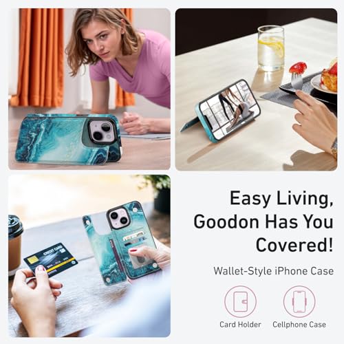 Goodon for iPhone 14 Plus Case Wallet - Flip Folio PU Leather Cover - image 6