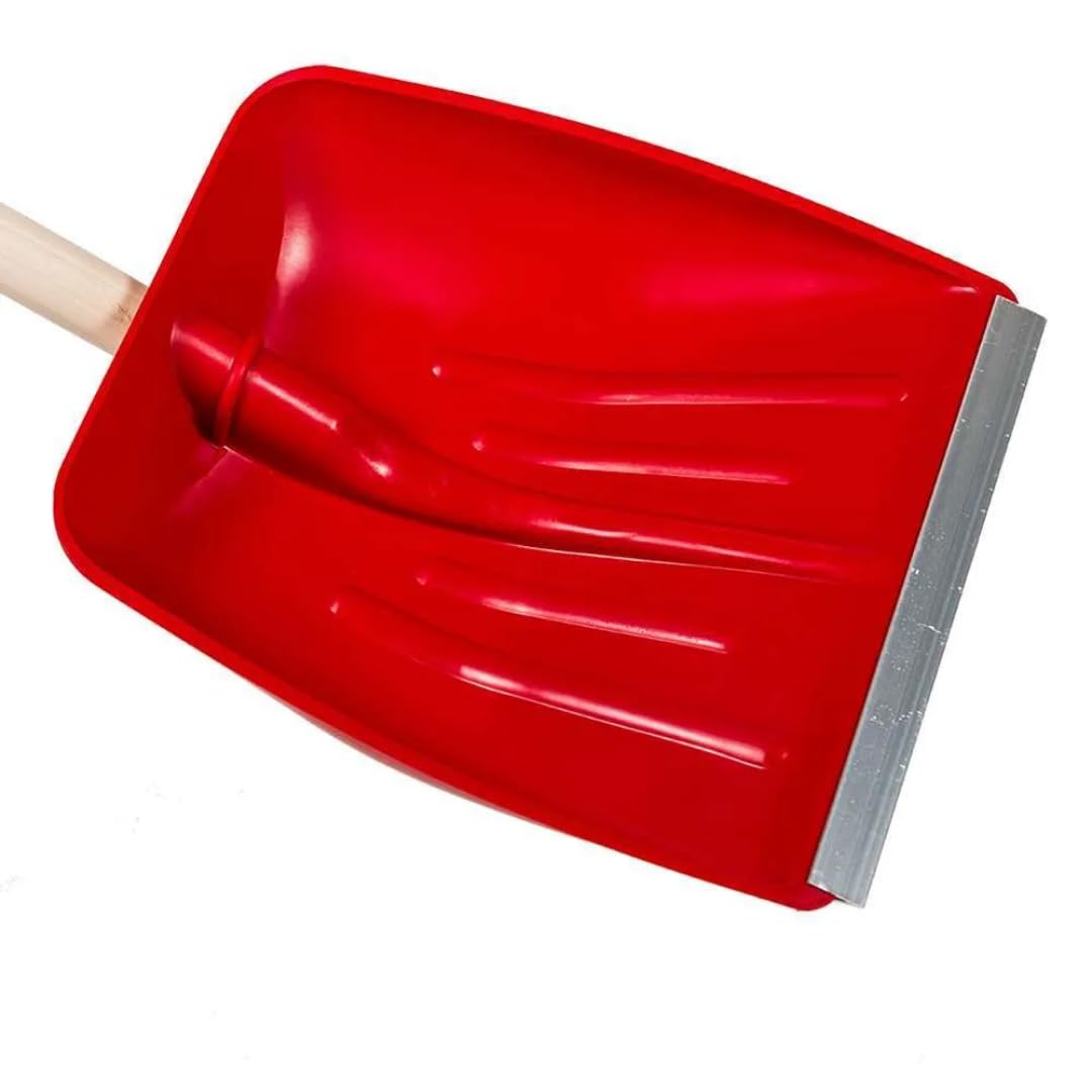 Pala Neve in ABS con Profilo Rinforzato in Alluminio – Manico in Legno 135 cm Made in Italy – Lama 39–41 cm – Resistente Antiusura per Esterno