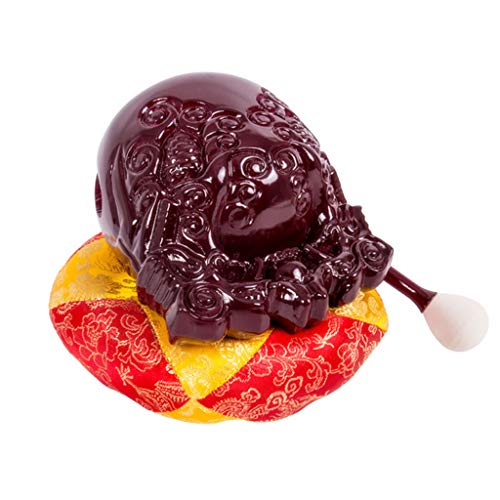 Unafreely Buddhist Camphorwood Wooden Fish Temple Block Zen Drum with Mat 3.5 inch 4.0 Inch 5.0 Inch (4.0 Inches, Purple)