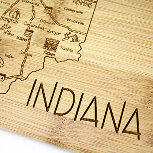 Image of Totally Bamboo A Slice of Life Indiana Engraved Map Cutting Board