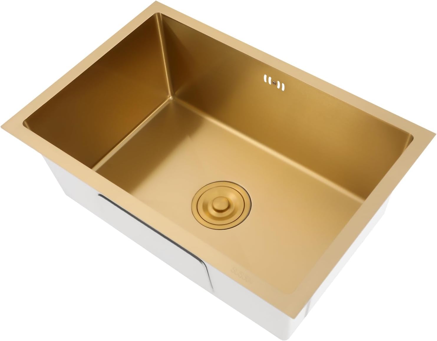 Évier commercial encastrable doré à bol simple idéal pour coin cuisine moderne