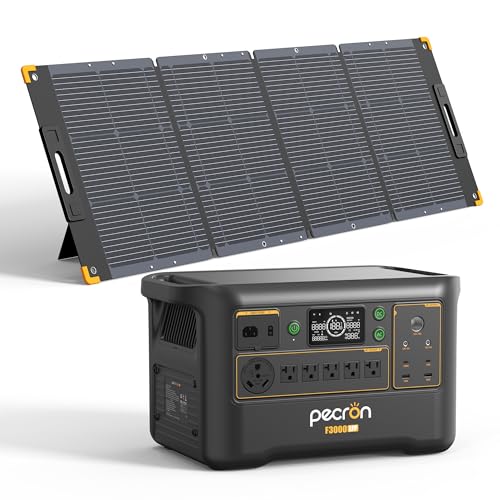 PECRON ポータブル電源 F3000LFP 3600W/3072Wh 大容量 ポータブルバッテリー AC定格3600W 85分で80％急速充電 リン酸鉄 アプリ連携 静音設計 UPS機能搭載 AC電圧変更可能 Ecoモード ソーラー充電対応 防災・キャンプ・車中泊 50Hz/60Hz対応 (F3000LFP+200W)