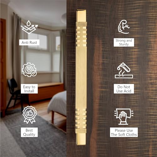 Image of COMPASS Main Door Handle | Door Handles for Main Door | Pull Handles for All The Doors of House | Office | Hotels, Antique Finish (PH-901, 18 Inch)