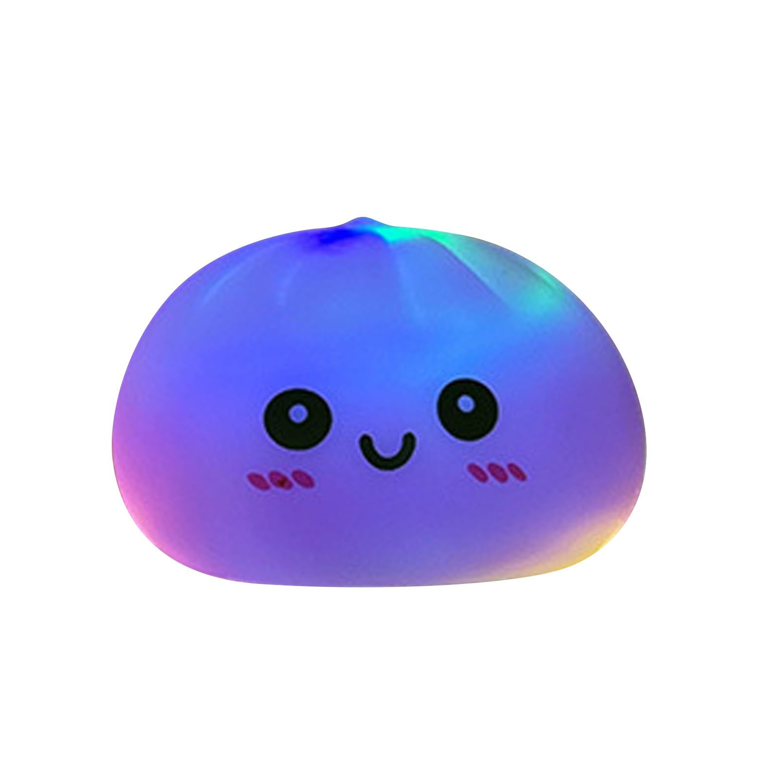 Luminescent Squishy Dumpling Toy, Glowing Dumplings Squishy, Light Up Squeeze Fidget Toy with Cute Expression (A-1)