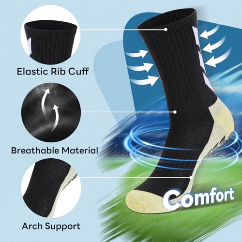 MENDENG Grip Socks Soccer Men Youth Non Slip Grippy Socks for Men Non Skid Football Hospital Anti Slip Athletic Socks2