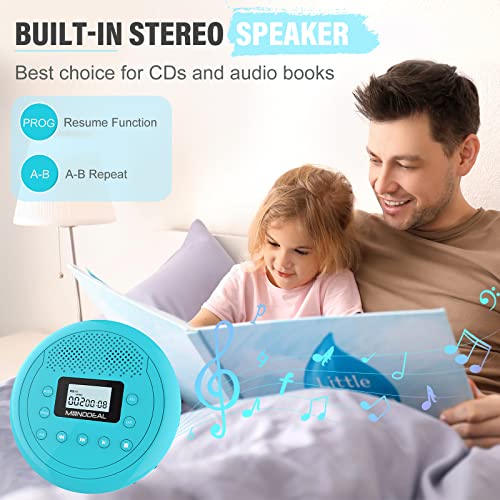 Monodeal MD109B-US-CA Cd Player Portable | Speaker Built-In Rechargeable Cd Player By Monodeal | Walkman Cd Player For Car And Home, Kids thumb #1