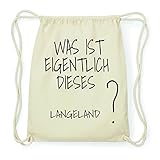 100% Baumwolle JOllify LANGELAND Hipster Turnbeutel Tasche Rucksack aus Baumwolle - Farbe: Natur – Design: was ist eigentlich - Farbe: Natur