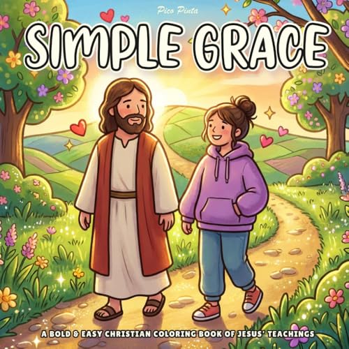 Simple Grace - A Bold & Easy Christian Coloring Book of Jesus' Teachings: Cozy Aesthetic Coloring Pages, Relaxing Faith-Based Word Art, and Simple Bible Quotes for Women and Teens image 2