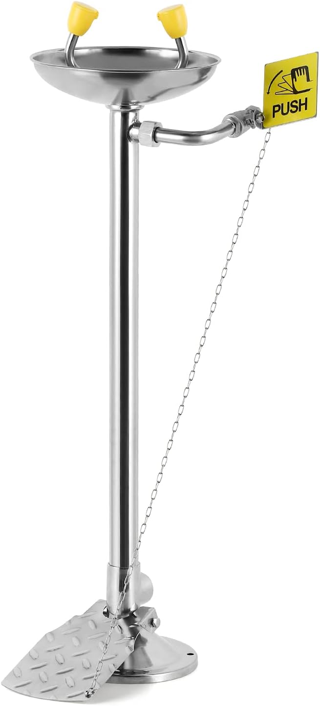 Buy CGOLDENWALL Eye Wash Station Pedestal Mounted Eyewash Station