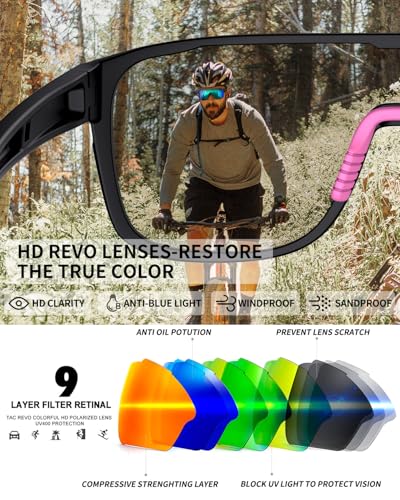 Rosemal Polarized Sports Sunglasses Cycling Sunglasses Running Biking Baseball for Men Women Youth UV4003