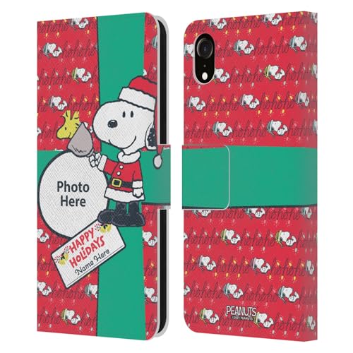 Coque portefeuille iPhone XR Peanuts protection intégrale en cuir avec fentes